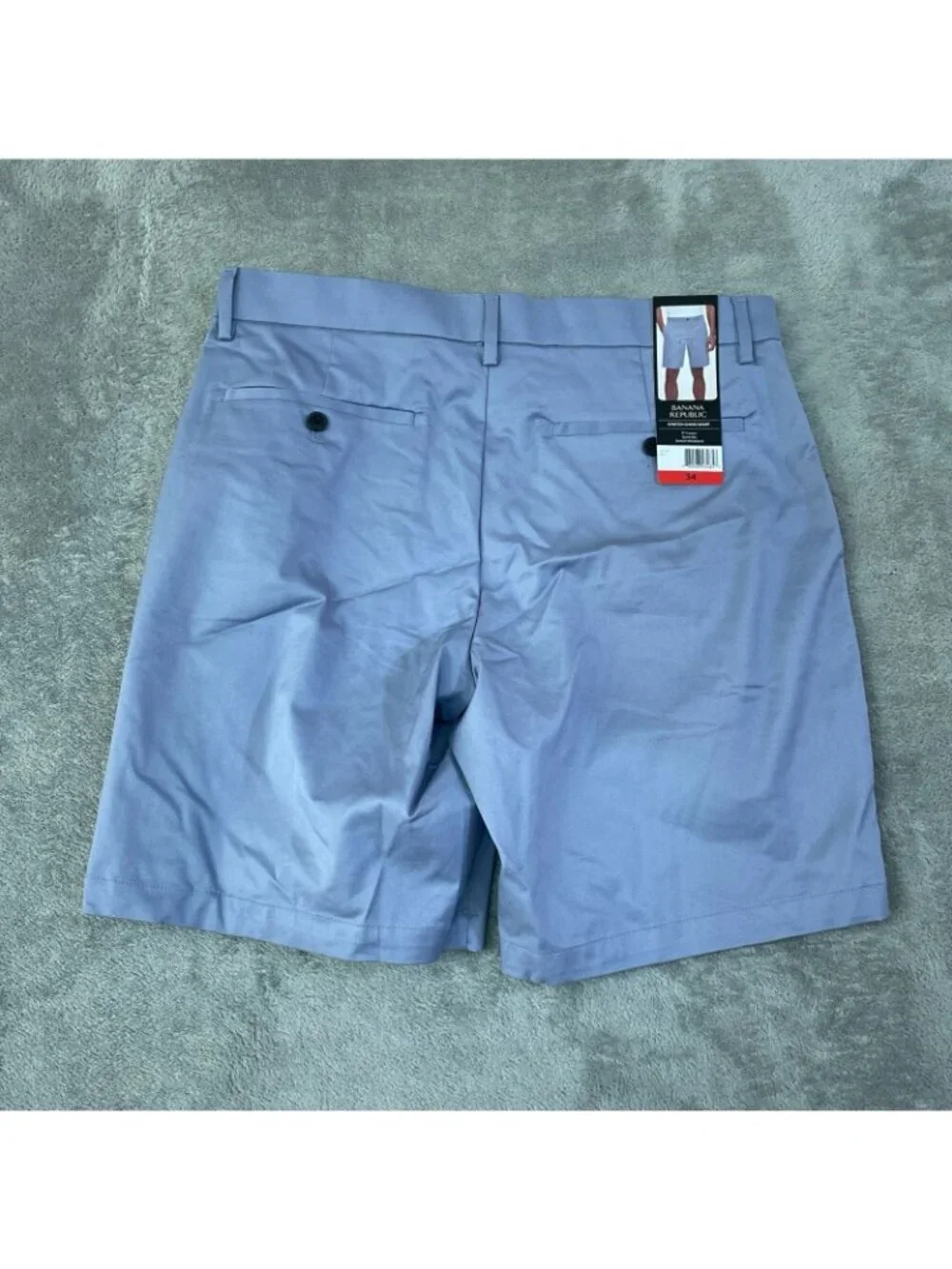 NWT Banana Republic Men's 34 Chino Shorts Blue Quick Dry Stretch